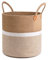 CHICVITA Extra großer gewebter Aufbewahrungskorb mit Griffen, Wäschekorb, Spielzeug, Handtücher, Jute, Decke, Korb, Heimdekoration, Geschenk, 40,6 x 40,6 cm, Weiß