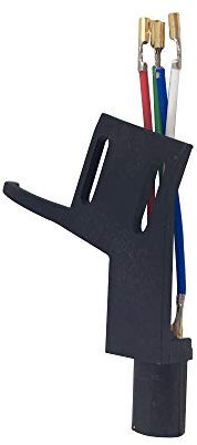 Headshell - Soporte para Tocadiscos con Brazo Recto ADC de 7 Pines, Color Negro