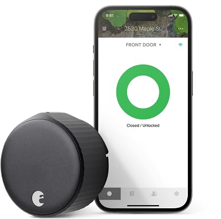 August Home AUG-SL05-M01-G01 August Wi-Fi Smart Lock (4ª generación), negro mate