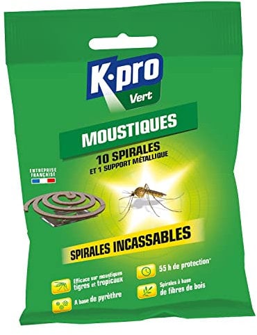 K.PRO Vert Spirales Anti moustiques et Insectes Volants, Idéales pour éliminer les moustiques tigres et tropicaux - Protection Longue Durée, Inconnu