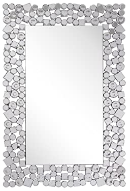 Beliani Moderner Wandspiegel mit Rahmen in Silber rechteckig 60x90 cm Mernel