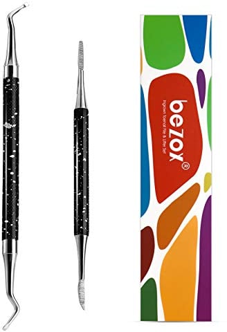 BEZOX Lima y Elevador de Uñas Encarnadas - Gancho Excavador para Pies Herramienta de Tratamiento Preferida por Podólogos - Acero Inoxidable Limpiado