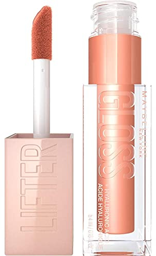 Maybelline New York Glänzender Lipgloss für voller wirkende Lippen, Feuchtigkeitsspendend, Mit Hyaluronsäure, Lifter Gloss, Farbe: Nr. 007 Amber (Beige), 1 x 5,4 ml