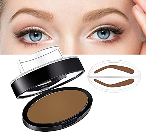 GL-Turelifes Kit de sello para cejas en polvo, cejas perfectas, sello en polvo, maquillaje, herramienta para cejas delicadas, forma de cejas para profesionales y principiantes (#5 Curvado (marrón