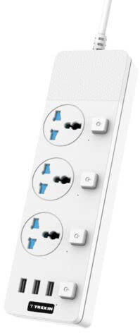 Extension Plug with 3 Way Universal Sockets 3 USB Slots, separate Switch Extension Lead Cable 5M Socket | Power Cable Cord | Home & Office | Multi Socket Plug Extension | Extension | Power Extension