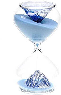 SGRIMALT Décoration Sablier en Verre 30 MN, Sable Bleu coloré et Paillettes, H 17 cm