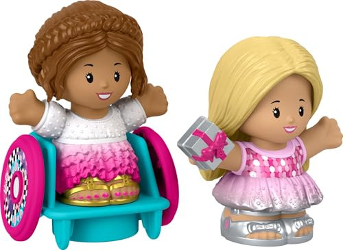 Fisher-Price Barbie Party-Figur Little People, 2 Stück Spielzeug für Kleinkinder und Preschool, Pretend Play