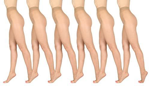 BANANALU zehnfreie Strumpfhose extra dünn 8 Den Toeless transparent Summer Toe 8 Natural M / 6er Set