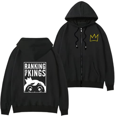 FJHYEEBN Ranking of Kings Hoodie Japanese Manga Bojji Print Jacket Casual Zip Up Pullover for Anime Bojji Fans, c, XL