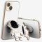 VooDirop Coque de protection galvanisée compatible avec Apple iPhone XR avec support astronaute 6D et film de lentille d'appareil photo en silicone TPU résistant aux chocs (blanc)