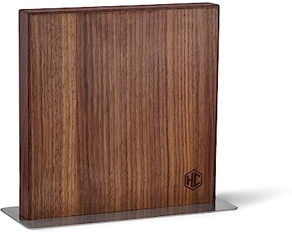 HexClad Magnetic Walnut Knife Block Holder with Strong Enhanced Magnets for Multipurpose Storage in The Home and Kitchen