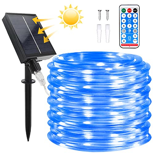 Micacorn Solar Lichtschlauch Lichterkette, Wasserdichte Lichtschlauch 22 Meter 8 Modi 200 LED Solar Lichterkette Aussen mit Fernbedienung für Schwimmbad Hochzeit Weihnachten Party Dekorationen