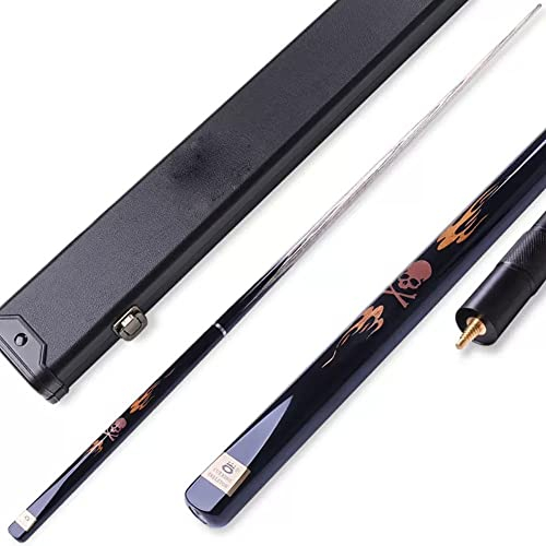 KISOARTWQ Snooker cue Billiard cue Pool cue Billard Queue 3/4 geteiltes Queue 17,5-18,5 oz schwarzes Queue mit acht Tischen Zweiteiliges geteiltes professionelles Queue mit kleinem Kopf(Color: