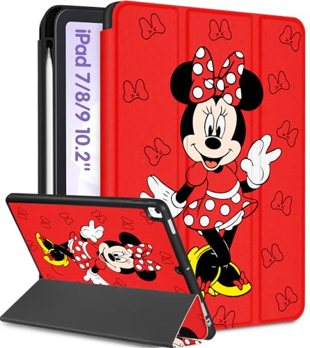 Trendy Fan Schutzhülle für iPad 9. / 8. / 7. Generation, 25,9 cm (10,2 Zoll), niedliches Cartoon-Kawaii-Design, für Mädchen, Kinder, Teenager, Jungen, Mädchen, Frauen, cooles Design, Folio-Ständer mit