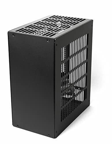 SharGwa PC K39 V2 Mini ITX PC Case Mini Tower HTPC Small Chassis Gaming Computer Case Support Graphics Card 1U Power Supply PCIE Riser no incluido (negro)
