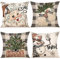 ZWJD Kissenbezug Weihnachten 50x50 4er Set Kissenbezüge Dekokissen Leinen Kissenhüllen für Deko Weihnachten Sofa Schlafzimmer Couch Kissenbezug 50x50 cm