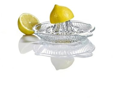Exprimidor de limón, exprimidor portátil, escariador de cristal, exprimidor manual con mango y boquilla para zumo fresco, naranja lima, vidrio transparente pesado