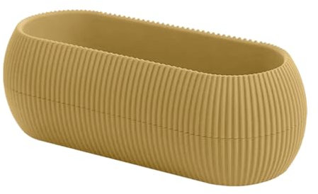 IlGruppone Vasetti Piante Grasse con Sottobicchiere Integrato Design Moderno Crea La Tua Composizione Varie Misure Colori Vasi Pianta Sottovaso Piantine Vaso Fiori - Giallo - Rettangolare 0,55 Litri