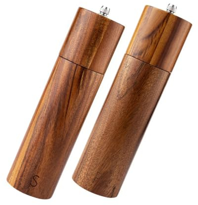 Cabilock Molinillo De Pimienta Manual Salero Y Pimentero Núcleo De Cerámica Recargable Salero De Mano Elegante Herramienta De Cocina Fácil De Limpiar Juego De 2