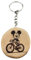Promotech - Magnifique porte-clés Majic Mouse - Fabriqué à la main et gravé au laser en bois naturel (Cycling Mickey), Bois naturel, W5L5