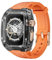 BELIYO Apple watch straps compatible with Ultra 2/Ultra straps and protective case are one PC+TPU material strong and robust for iwatch size 49mm (black-orange)