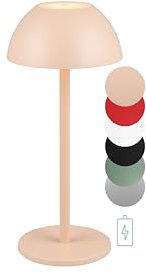 lightling LED Tischlampe Robert in der Farbe Sand, Akkuleuchte, Up- and Downbeleuchtung, 4-fach Touch, Akkubetrieb mit USB-C Anschluss, IP54 Outdoor, Ø 13 cm, Höhe 30 cm, Kunstoff