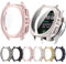 Lot de 2 coques de protection pour Samsung Galaxy Watch 7 40 mm 44 mm avec film de protection d'écran, boîtier en PC rigide + verre trempé anti-rayures pour Galaxy Watch 7 (2 pièces. Starlight + rose