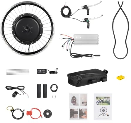 YNAADYH 20 Zoll Elektrisches Fahrrad Vorderrad Nabe Motor E-Bike Umbau Kit 48V 1KW 20 Zoll 48V 1000W Vorderrad Motor Elektro-Fahrrad E-Bike Umbau Kit LED