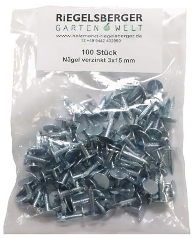 Dachpappstifte 3x15 mm Dachpappe Stifte Schindeln Nägel verzinkt 100 Stück