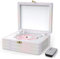 CD Player Portable with Stereo Speakers Desktop Bluetooth CD Player for Home Rechargeble Battery Small Retro CD Player with Bluetooth Out & Input, USB Playback, AUX in&Out, White