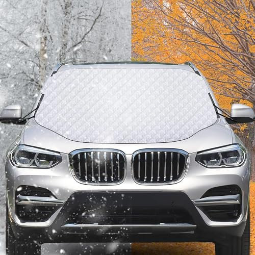 Frontscheibenabdeckung Ultra-Dick Autoabdeckung Winterschutz Faltbare Abnehmbare Auto Scheibenabdeckung Auto frostschutz Abdeckung für Die Gegen Schnee, EIS, Frost, Staub, Sonne