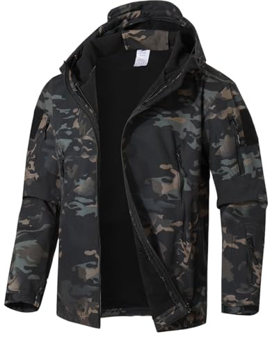 WINKEEY Veste Homme Coupe Vent Blousons Homme Camouflage Veste Manteau Homme Automne Hiver imperméable Veste de Pluie