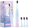 happybrush Elektrische Zahnbürste ECO VIBE Sunrise [Testsieger] Starterset - Schallzahnbürste mit 6 Wochen Power-Akku inkl. 3 Aufsteckbürsten Pastelltöne