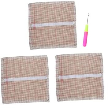 Blank Latch Hook Pillow Covers Polyester DIY Mesh Kit with Hook Tool