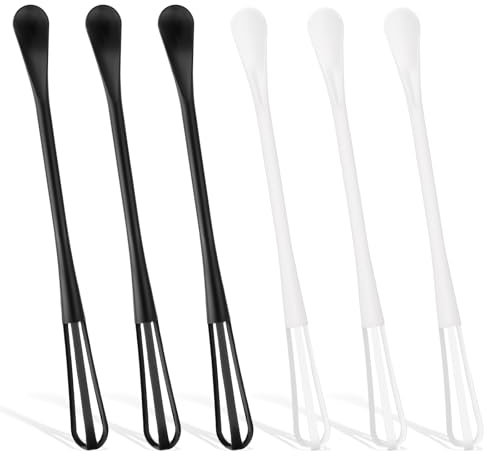 6pcs Small Whisk Mini Whisk 2 in 1 Plastic Whisk Utensil Mini Sugar Spoon for Cooking Small Mixing Balloon Multifunctional Long-Handle Espresso Whisk for Home Blending Beating Ingredients Mixing Sauce
