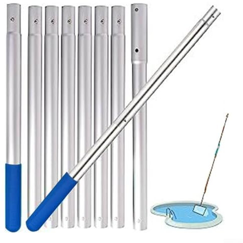 Poolreinigungszubehör Schaufelstange Verlängerung Reinigungsstange, Einstellbare Länge für Skimmer Poolbürsten und Vakuumköpfe