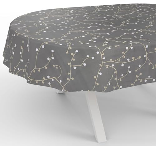 Wachstuchtischdecke Wachstischdecke Wachstuch Tischdecke abwaschbar Gartentischdecke Wasserabweisend Oval 240x140cm Schnittkante Elena