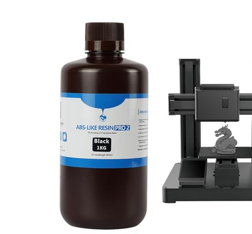 Tough Resin, 1000g Tough ABS Like 3D Resin, Black/Gray/White/Transparent, UV-Curing Photopolymer Resin, Low Odor Printer Resin, 3D Printing Liquid for Board Game Characters