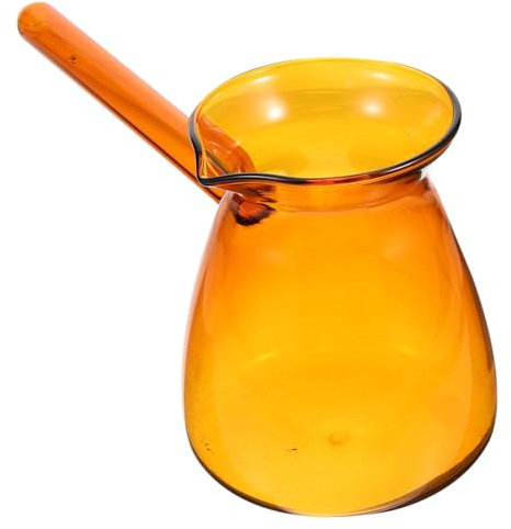 GRADENEVE Jarra De Para y Leche De 450ml Con Mango Lateral Ideal Para Calentar Bebidas y Hervir Agua Fabricada En Borosilicatado Resistente