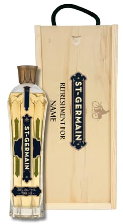 Personalised St-Germain Elderflower Liqueur Gift Set – Alcohol Present with Keepsake Box – St Germain Elderflower Bottle (20% ABV, 70cl) – Premium Liqueurs Gift for Men or Women