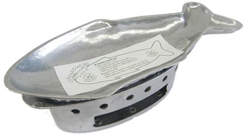 Thai Fish-Shaped Hot Plate Set – Aluminum Steamed Fish Serving Platter with Charcoal Base Warmer – Authentic Thai Cookware for Tabletop Heating and Food Presentation