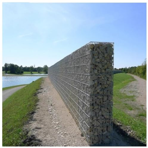 Gabion Wall, Gabion Basket, Galvanised Steel Gabion Spiral Wire, Rust-Proof and Weather-Resistant, Mesh Grid Structure, Ideal for Residential and Commercial Use(5x10cm-2x1x1m)