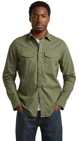 G-Star Men's Dakota Slim Shirt, Size: M, Color Green