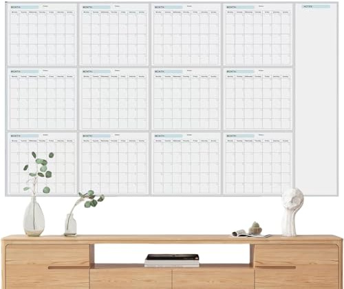 FVPKYUR Planificador Anual Pared, 150x85cm Calendario Anual De Pizarra Blanca, Calendario Planificador Pared Borrable, Pizarra Blanca Borrable Secos, Gigante