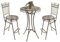 DanDiBo Stehtisch + 2 Barhocker Set Metall 130414-15 Bartisch Garten Antik Schmiedeeisen Bistrotisch Gartentisch Gartenmöbel