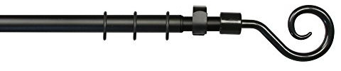 Liedeco Gardinenstange Mykene Metall 130-240 cm, 20 mm Stilgarnitur schwarz