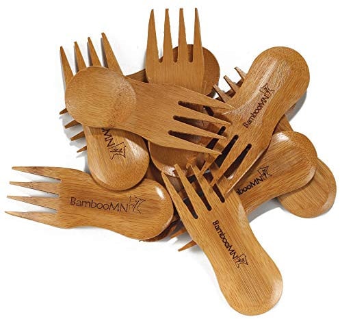 BambooMN Brand - Solid Bamboo Stubby Spork 3.9 - 100 pcs