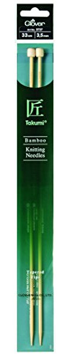 Clover Stricknadeln, einseitiger Takumi-Bambus, 33 cm, 3.5mm, Braun