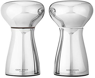 Georg Jensen Alfredo Salt and Pepper Grinders - Mirror Polished Stainless Steel - 4.53 Spice Mills by Alfredo Häberli - Small