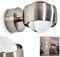 Wandlampe Sapri halbrund - Effekt-Licht aus Metall in der Farbe Nickel mit transparentem Glasschirm für verschiedene Räume, ohne Leuchtmittel